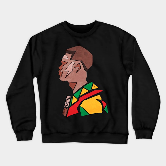 Abstract Male African Man Freedom Day Juneteenth Crewneck Sweatshirt by SinBle